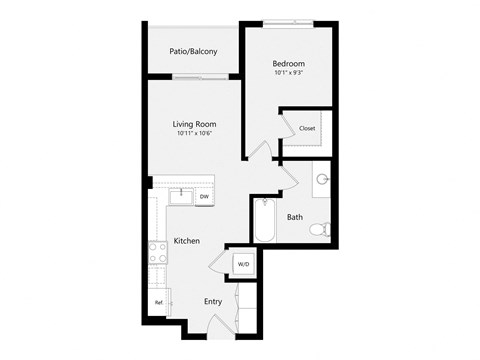 a floor plan of a residence with an open floor plan